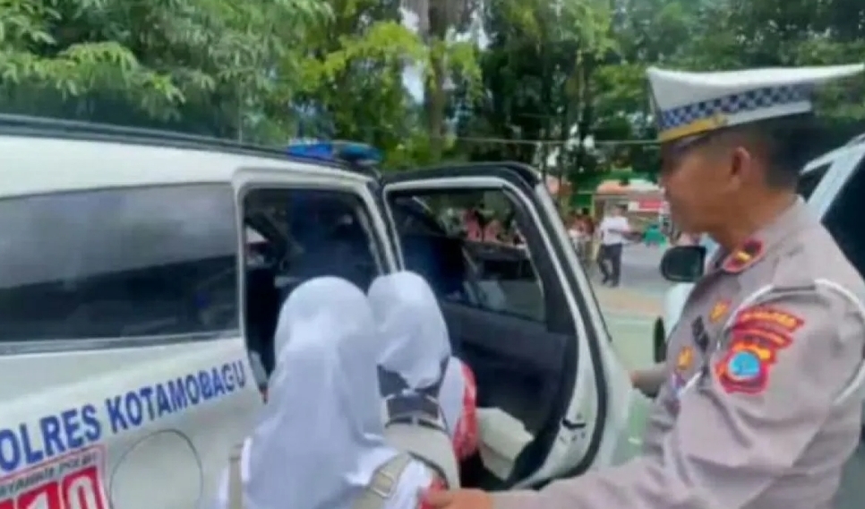 Polres Kotamobagu Sediakan Antar Jemput Gratis untuk Pelajar Lewat Program Polantas
