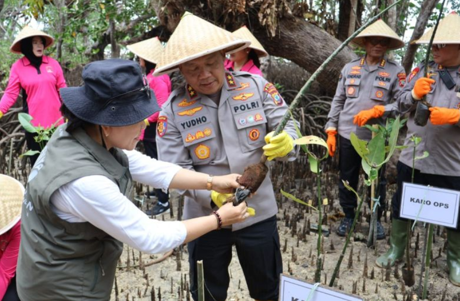 Kapolda Sulut dan Wali Kota Manado Tanam Mangrove di Bunaken, Ini Tujuannya