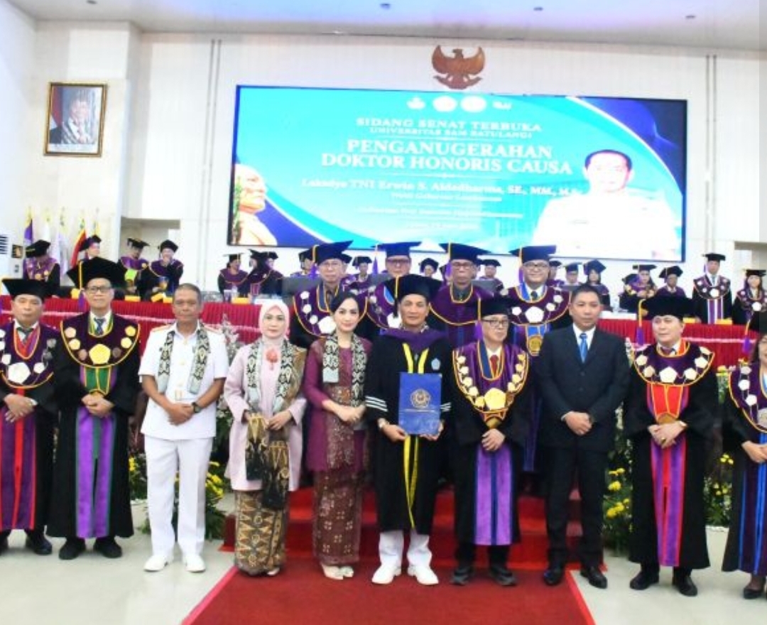 Wakil Gubernur Lemhanas Raih Gelar Doktor HC Bidang Kemaritiman dari Unsrat