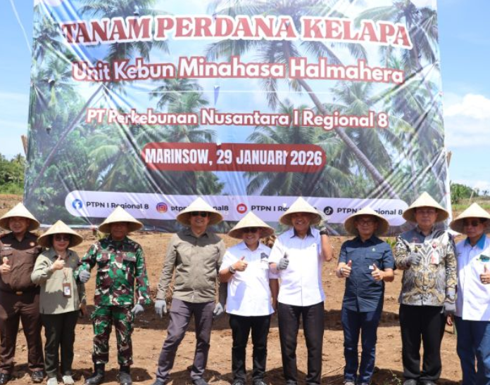 Kejati Sulut dan PTPN I Tanam Kelapa, Dorong Ketahanan Pangan dan Hilirisasi