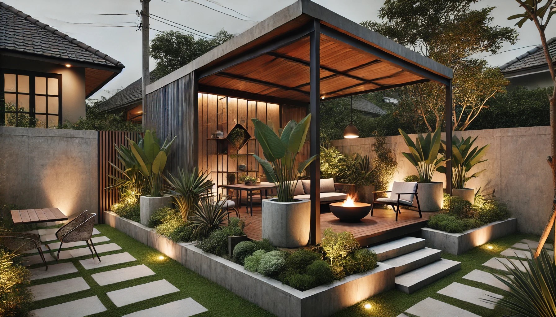Inspirasi Taman Minimalis Gaya Industrial yang Estetik dan Fungsional