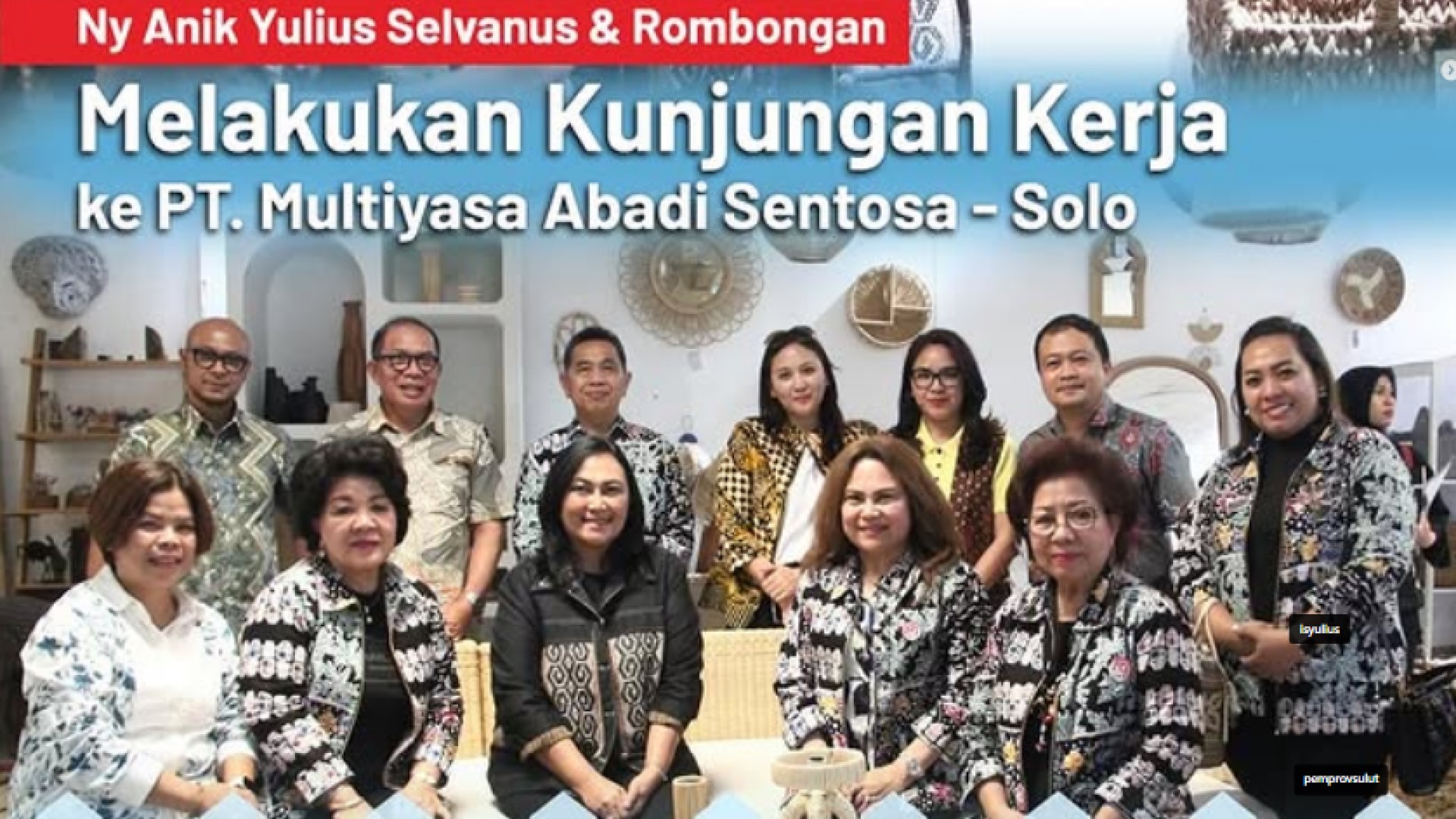 Kembangkan Ekonomi Kreatif Sulut, Ketua Dekranasda dan Rombongan Kunker ke Solo
