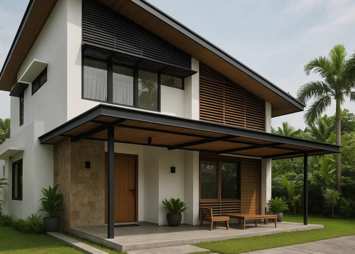 Tren Fasad Rumah Minimalis dengan Atap Miring yang Elegan