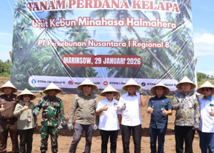 Kejati Sulut dan PTPN I Tanam Kelapa, Dorong Ketahanan Pangan dan Hilirisasi