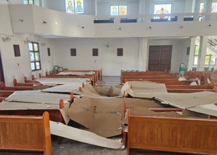  Plafon Gereja di Minahasa Runtuh Akibat Gempa 7,6 Guncang Sulut