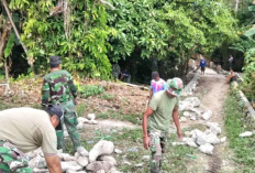 TNI dan Warga Gotong Royong Bangun Jembatan Perintis Garuda di Talaud